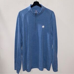 Travis Mathew Energy 1/4 Zip Pullover Mens XL Blue Golf Stretch Performance